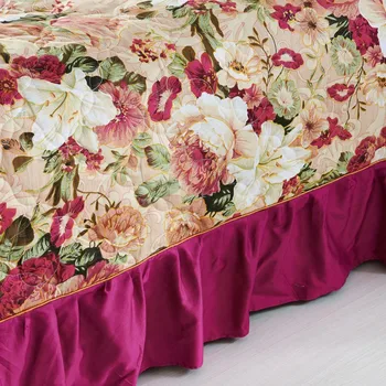 Namų Tekstilės Lovatiesė žiemos dygsniuotas lovatiesė Raukiniai, užvalkalas medvilnė, dygsniuotas bedskirt Prabangių Gėlių Amerikos lova padengti