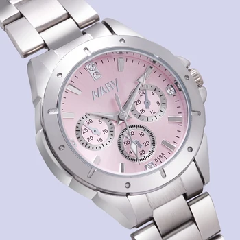 Nary Top Brand Žiūrėti Moterų Rausvos Spalvos, Laikrodžiai, Nerūdijančio Plieno Juosta Analoginis Kvarciniai Laikrodžiai Atsitiktinis Moterų Laikrodžiai Laikrodis Montre Femme
