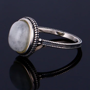 Nasiya Didelis Ovalo Formos Natūralių Mėnulio Akmuo Žiedas 925 Sidabro Fine Jewelry Šalies Ravėjimas Šalies Dovanų Didmeninės Dropshipping
