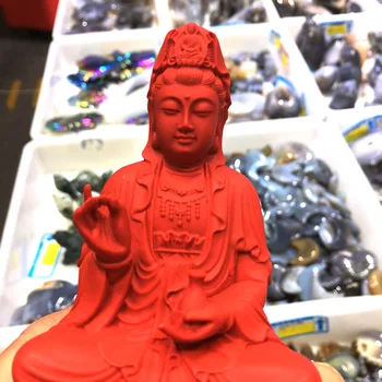 Natūralaus raudonojo gyvsidabrio raižyti Avalokitešvara baldų vienetų apsaugoti taikos ir klestėjimo ligos namas