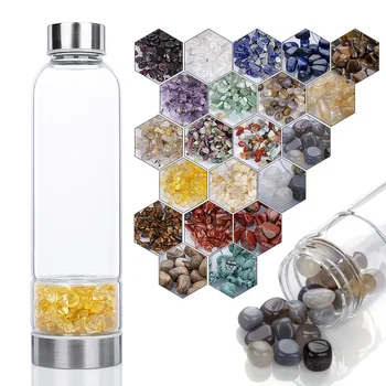 Natūralių Kristalų Eliksyras Buteliai,spalvotų Vandens Kristalų Butelis,Gydymo Kristalų Infuser Energijos 550ML Vandens Butelis