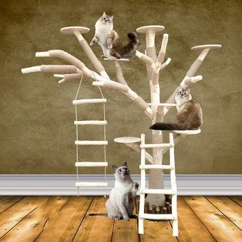 Nauja dirbtinė katės medis katė laipiojimo rėmas negyvas medis didelis netikrą medį formos medžio lizdų pet platforma šokinėja kačių žaislas apdaila