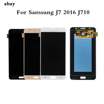 Nauja J730 Lcd Samsung Galaxy J7 J710 2016 J7 pro 2017 J730 Ekranas Jutiklinis Ekranas skaitmeninis keitiklis Asamblėjos Reguliuoti Ryškumą
