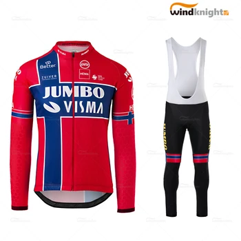 NAUJA Komanda Jumbo 2020 vyrams, ilgomis Rankovėmis dviračių drabužių Rinkinį, Kelnės, kombinezonai su Antkrūtiniais Pavasario/Rudens Jersey Quick Dry Suit Roupa de ciclismo