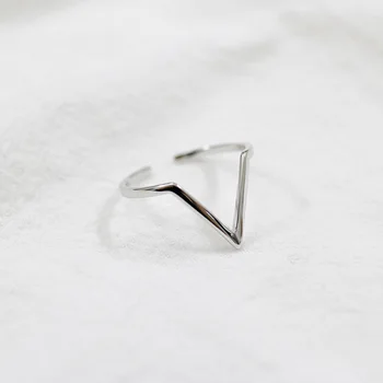 Nauja siunta 925 Sterlingas Sidabro Trikampis Žiedai Moterims Reguliuojamo Dydžio Žiedas Mados sterlingų-sidabro papuošalai