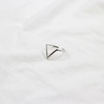 Nauja siunta 925 Sterlingas Sidabro Trikampis Žiedai Moterims Reguliuojamo Dydžio Žiedas Mados sterlingų-sidabro papuošalai