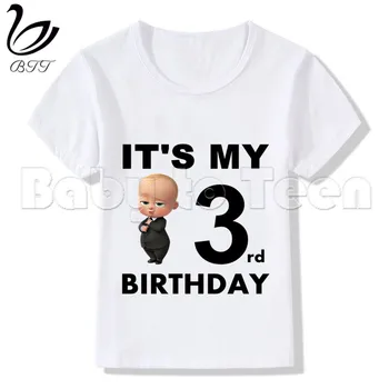 Nauja Vaikai Bosas Kūdikio Gimtadienio marškinėliai Vaikams, Cartoon Juokinga Spausdinimo Gimtadienio Mergaičių T Shirts Mergina Drabužių Šalies Tees