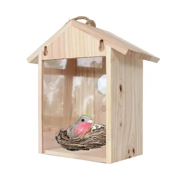 Naujai PASIDARYK pats Gyvis Paukščių Lizdą Paukštis Namas Medinis Birdhouse Medžio masyvo Paukštis Namas Skaidrus TE889