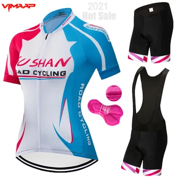 Naujas 2021 Pro Komanda dviračių džersis Moterų trumpomis rankovėmis MTB kvėpuojantis dviračių drabužiai dviračių sporto kostiumas Ropa ciclismo mujer