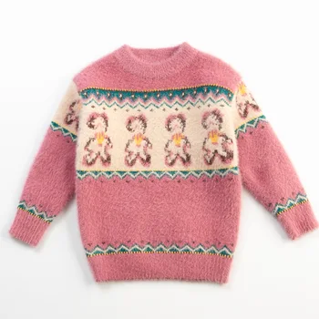 Naujas Atvykimo Mergina Džemperis Vaikams Drabužių Triušis Modelio Megztas Megztinis Kūdikių Mergaičių Megztinis Megztinis Trikotažas Vaikams 3-14
