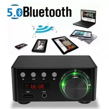Naujas Bluetooth 5.0 Galios Stiprintuvo Valdybos TPA3116 50W X2 Imtuvas, Stereo Namo Automobilių Garso Stiprintuvas, USB U-disko TF Muzikos Kortelę Žaidėjas