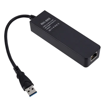 Naujas greitųjų 3 jungtys USB 3.0 Gigabit Ethernet Lan RJ45 Tinklo Adapteris Stebulės 10/100/1000 Mbps