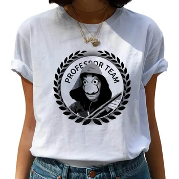 Naujas Harajuku T Marškinėliai Moterims Pinigus Heist Marškinėlius La Casa De Papel Hip-Hop Marškinėliai T-shirts Namas Popierius Fashion Top Tees Moteris