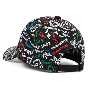 Naujas mados grafiti beisbolo kepuraitę aukštos kokybės meilės spausdinimo tėtis skrybėlę hiphop lauko laisvalaikio bžūp reguliuojamas medvilnė sportas skrybėlę