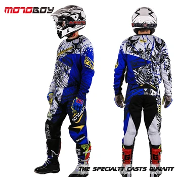 Naujas Motoboy vyrų profesinės offroad motokroso lenktynių poliesteris Sportas jersey Marškinėlius ir ziajać kostiumas rinkinys su spalvoto spausdinimo