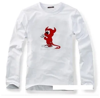 Naujas UNIX, LINUX, FREEBSD raudonas velnias T-shirt medvilnės ilgomis rankovėmis rudenį, pavasarį ji gerbėjai visą rankovėmis marškinėliai