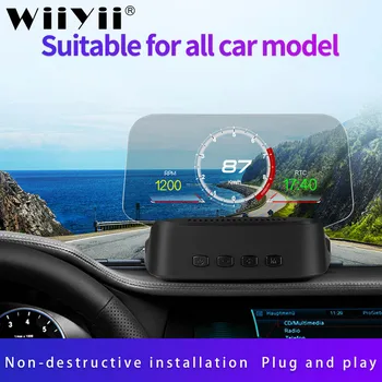 Naujausias C2 Head Up Display OBD Automobilių Elektronikos HUD Ekranas Spidometrai greičio viršijimo Įspėjimo OBD2+GPS Dual Mode Projektorius