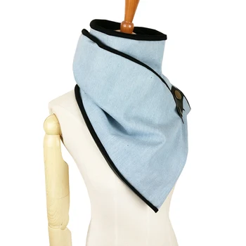 Naujausias Moterys vyrai Unisex šalikas medvilnės džinsinio audinio Skaros žiemos žiedas mados poncho linijos mygtuką, šalikai vamzdis šalikas foulard femme