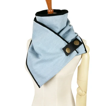 Naujausias Moterys vyrai Unisex šalikas medvilnės džinsinio audinio Skaros žiemos žiedas mados poncho linijos mygtuką, šalikai vamzdis šalikas foulard femme