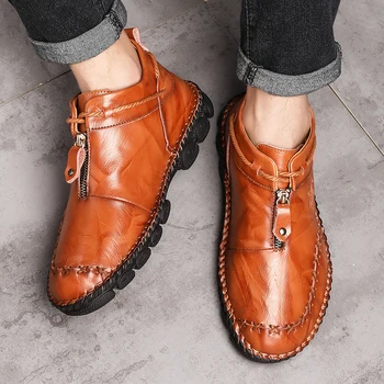 Nauji vyriški laisvalaikio batai yra rankų darbo natūralios odos didelio dydžio vyras batai rudens-žiemos vyrų martins nėriniai-up batai 0403 25683