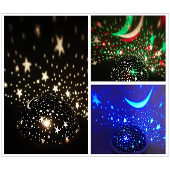Naujovė LED Sukasi Star Projektorius, Apšvietimo Mėnulio, Žvaigždėtas Dangus Vaikų Kūdikiui Naktį Miegoti Šviesos Projekcija Lempos