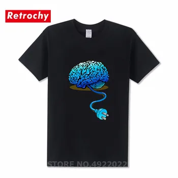 Naujovė t-shirt Atjungtas tikrųjų tik jį naudoti savo smegenis juokinga marškinėlius Atsitiktinis kūrybos homme kietas geek marškinėliai Big bang theory