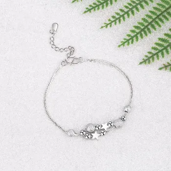 NEHZY 925 sterlingas sidabro naujas ponios mados juvelyrikos aukštos kokybės apvalūs karoliukai penkerių-pažymėjo žvaigždutė 