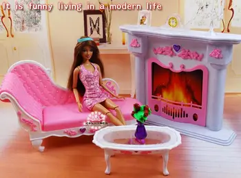 Nemokamas Pristatymas Mergina gimtadienio plastiko Žaisti Baldai Gaisro vietą, kėdės aksesuarų barbie lėlės,mergaitės, žaisti namus,merginos dovanos