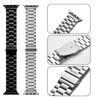 Nerūdijančio Plieno Dirželis Apple Watch Band 42mm 38mm Serijos 6 SE 5 Metalo Apyrankę, Juostą iWatch 1 2 3 Diržo watchband 44mm 40mm