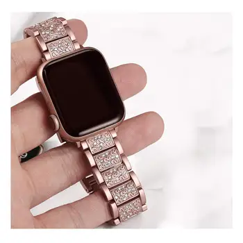 Nerūdijančio plieno dirželis Apple Watch band 5 4 40mm 44mm moterų Diamond Band apyrankę Iwatch 4 3 2 1 38mm 42mm iWatch Priedai 1825