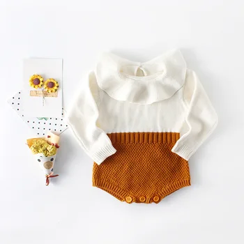 New baby kūdikiams megztas megztinis romper ilgas rankovėmis mergaičių naujagimių kūno dėvėti drabužiai