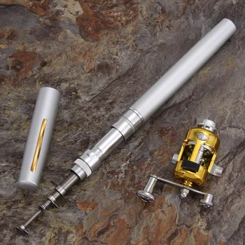 Nešiojamas Kišenėje Žuvų Pen Teleskopinis Mini Žvejybos Polių Aliuminio Lydinio meškere Su Ritės Varantys ultralight verpimo žuvys