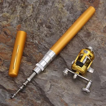 Nešiojamas Kišenėje Žuvų Pen Teleskopinis Mini Žvejybos Polių Aliuminio Lydinio meškere Su Ritės Varantys ultralight verpimo žuvys