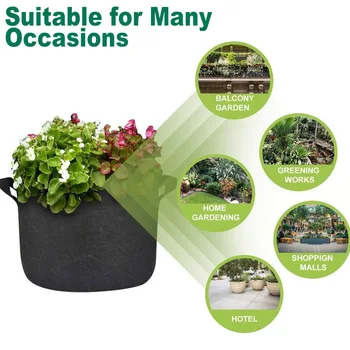 Nešiojamų Augti Krepšiai Sodo Augalų Augimo Daigų Puodai Audinio Eco-Friendly Aeracija Efektą Sukeliančių Augalinės Žemės Ūkio Įrankiai