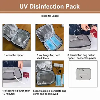 Nešiojamų UV kaukė mobiliojo telefono sterilizavimo dėžutė, micro USB UV sterilizavimo maišelis veido kaukė, akiniai, papuošalai, apatinis trikotažas