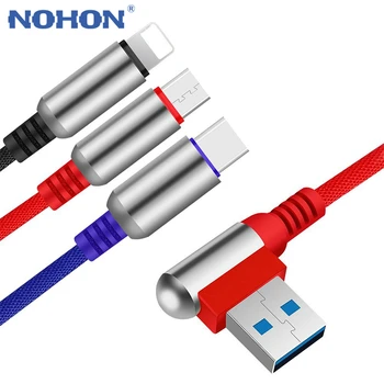 NOHON 3 in 1 Kulka Modeliavimas Tipo C Micro USB Kabelis 