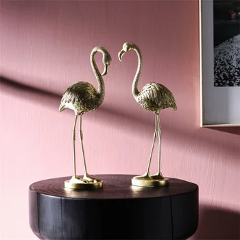 Nordic Light Luxury Aukso Flamingo Lango Namų Puošybai Dervos Apdailos Amatų TV Spintelė Asmenybės Kūrybos Papuošalai 4514