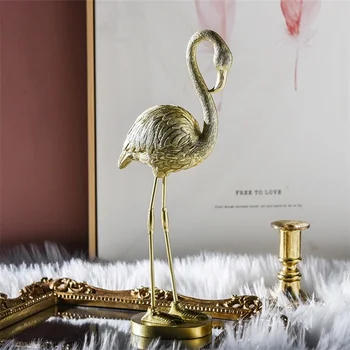 Nordic Light Luxury Aukso Flamingo Lango Namų Puošybai Dervos Apdailos Amatų TV Spintelė Asmenybės Kūrybos Papuošalai