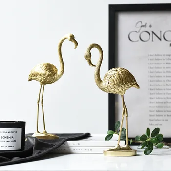 Nordic Light Luxury Aukso Flamingo Lango Namų Puošybai Dervos Apdailos Amatų TV Spintelė Asmenybės Kūrybos Papuošalai