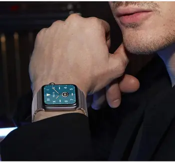 Nuorodą Apyrankę, Apple Watch band 44mm 40mm 42mm 38mm Nerūdijančio Plieno metalo mygtuką iwatch juostoje 