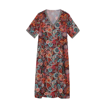 NYFS 2021 Naujas Vasaros suknelė Prarasti didelio dydžio šilko suknelė Vestidos Skraiste Elbise Mados Spausdinimo Moteris suknelė