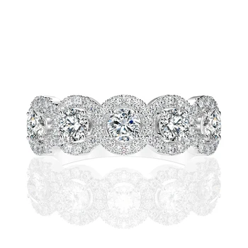OEVAS 925 Sterlingas Sidabro Kibirkšties Didelė Anglies Diamond Sukurta Moissanite Vestuviniai Žiedai, Moterų Nuotakos Juostoje, Šaliai, Papuošalai