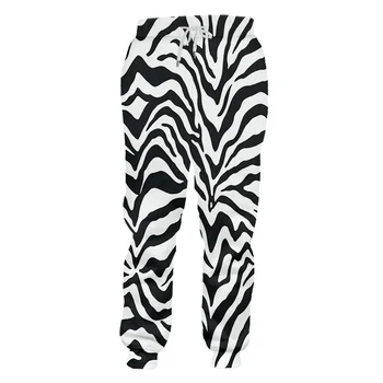 OGKB Atsitiktinis Kelnės Berniukui, Nauji Ilgi Laisvi Leopard 3D Kelnės Spausdinti Zebra Stripes Hiphop Didelio Dydžio Costuming Unisex Žiemos Kelnių