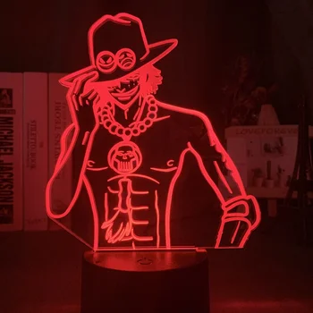 One Piece Anime Paveikslas Modelis, Žaislai Roronoa Zoro Veiksmų Skaičiai Akrilo 3D Led Nakties Šviesos Lempa 