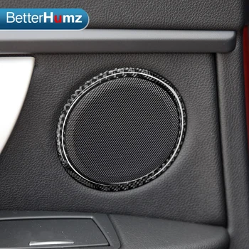 Optikos automobilių garso Anglies Pluošto garsiakalbių durų garsiakalbis apdaila lipdukas padengti bmw F30 F34 3GT 3 Sereis Dekoratyvinis apskritimo žiedas