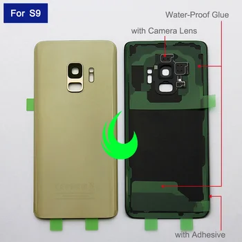 Originalus Galinis Stiklas, Korpusas Case For Samsung Galaxy S9 G960F / S9 Plus G965F Atgal Baterijos Dangtelis Durys 
