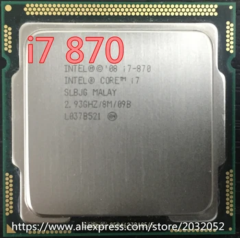 Originalus lntel Procesorius i7 870 Quad Core 2.93 GHz, TDP 95W LGA 1156 8MB Cache Desktop CPU (darbo Nemokamas Pristatymas)