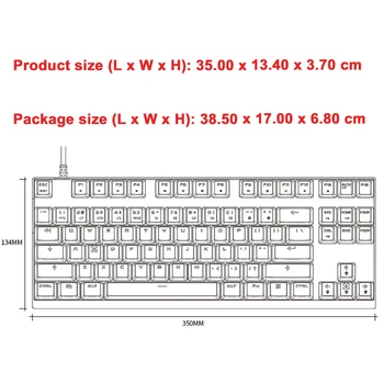Originalus Motospeed K82 Žaidimų Mechaninė Klaviatūra RGB LED Backlight, USB Laidinio 87 Klavišą anglų/rusų Klaviatūra Kompiuteris Gamer