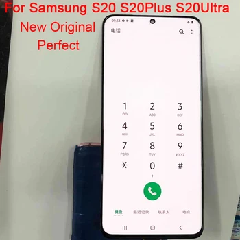 Originalus S20 Ultra G988B LCD Samsung Galaxy S20 Plius LCD Su Rėmu S20 SM-G981B G986B G986U Ekranas Jutiklinis Ekranas