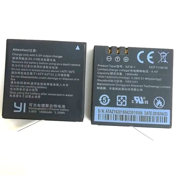 Originalą Xiaomi YI 4K Baterija AZ16-1 USB LCD Dvigubas Kroviklis Veiksmų, Kamera 2 4k+ Lite Priedai 1400mAh Įkraunama Baterija